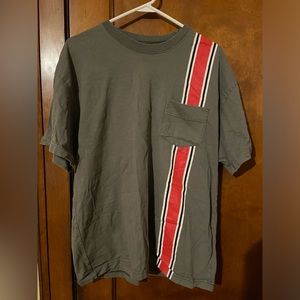 Urban Outfitters Gray and red stripe T shirt